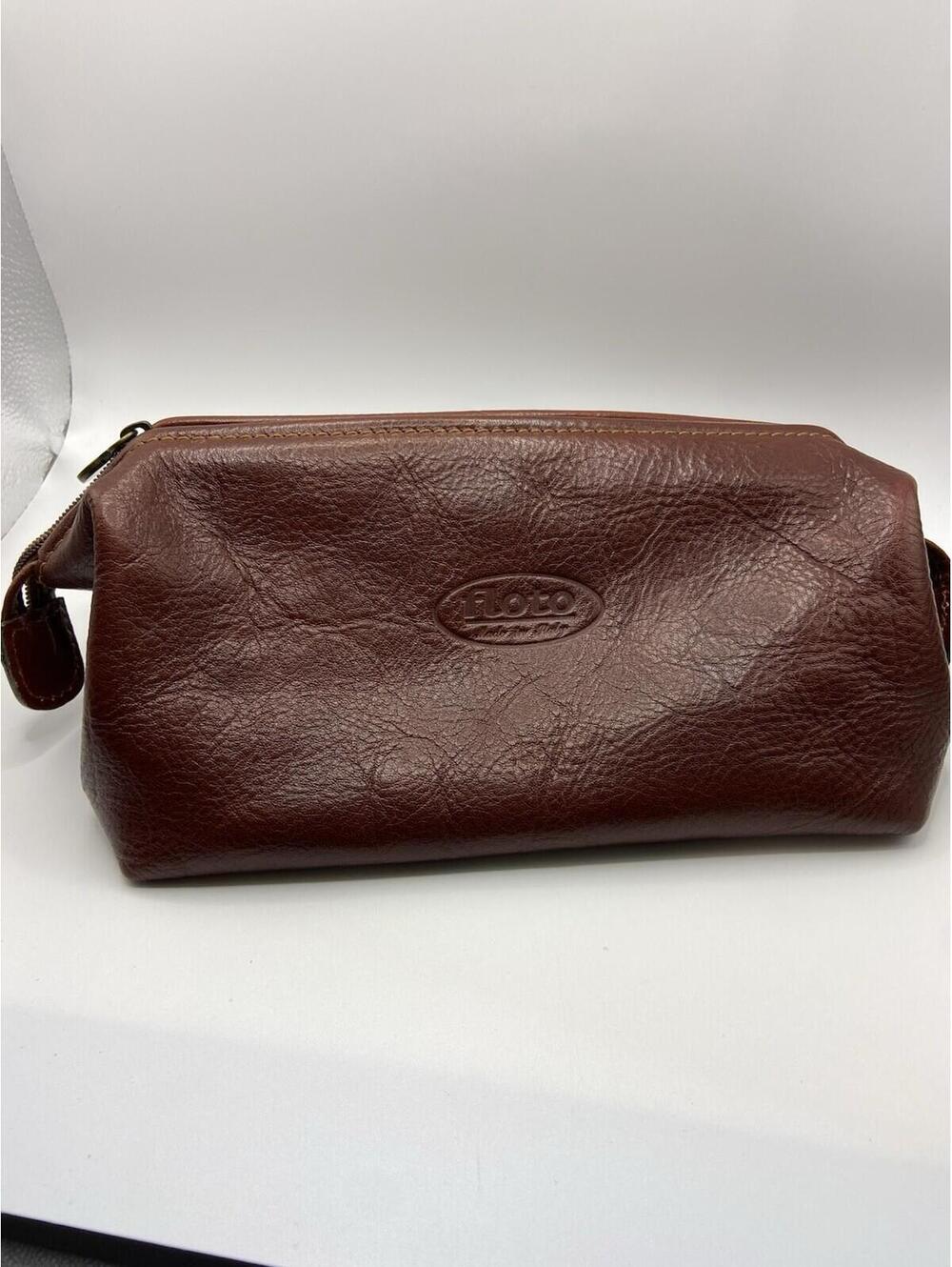 FLOTO Brown Leather Venezia Travel Kit Bag
